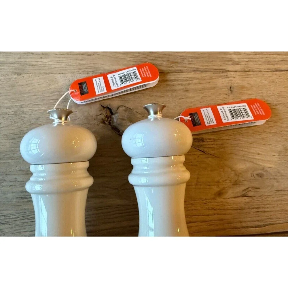 Le Creuset Acrylic Manual Salt & Pepper Mill Set 8 in Meringue NEW NWT